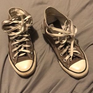 Grey high top converse mens 5 womens 7